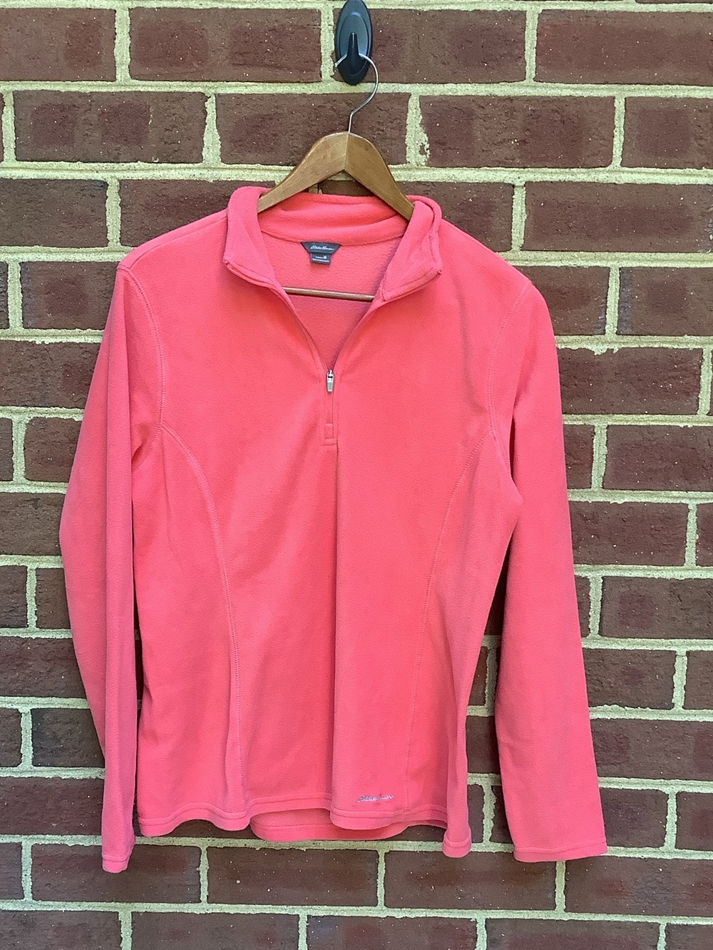 Like New Eddie Bauer Coral Pullover Jacket Sweater Fleece M Zipper